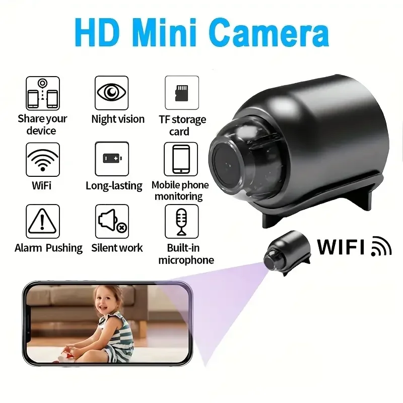 Mini caméra WiFi à Vision nocturne 1080P HD